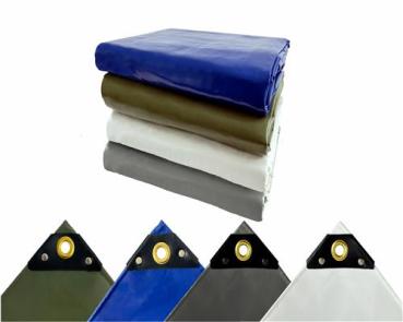 PVC-Abdeckplane ca. 650 g/m², Farben grün, weiß, blau, grau verschiedene Größen