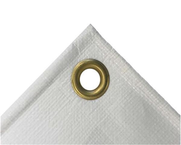 3,41 x 1,76 m, Bauzaunplane / Sichtschutzplane, Farbe: WEISS