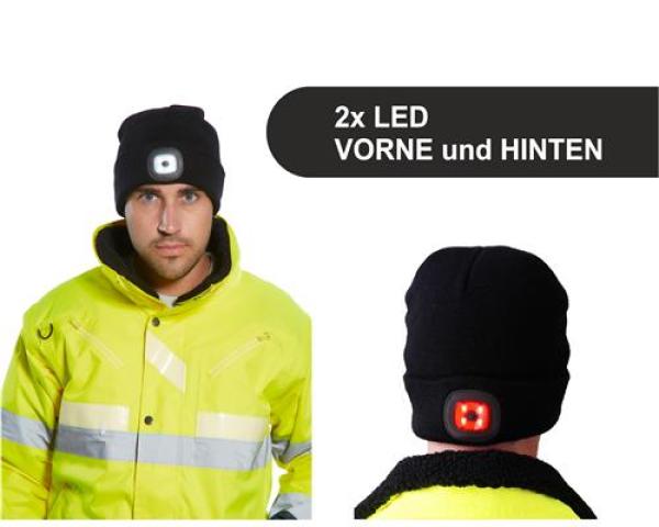 Wintermütze mit LED Licht, aufladbar über USB